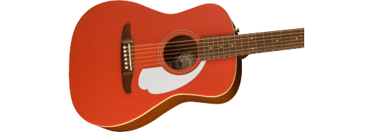 Fender Malibu Player Walnut Fingerboard White Pickguard Fiesta Red