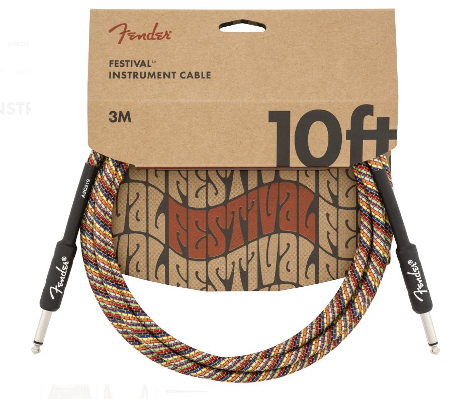 Fender Festival Hemp Cavo Jack Pipa Mt3 Rainbow