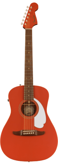 Fender Malibu Player Walnut Fingerboard White Pickguard Fiesta Red