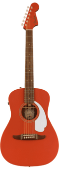 Fender Malibu Player Walnut Fingerboard White Pickguard Fiesta Red