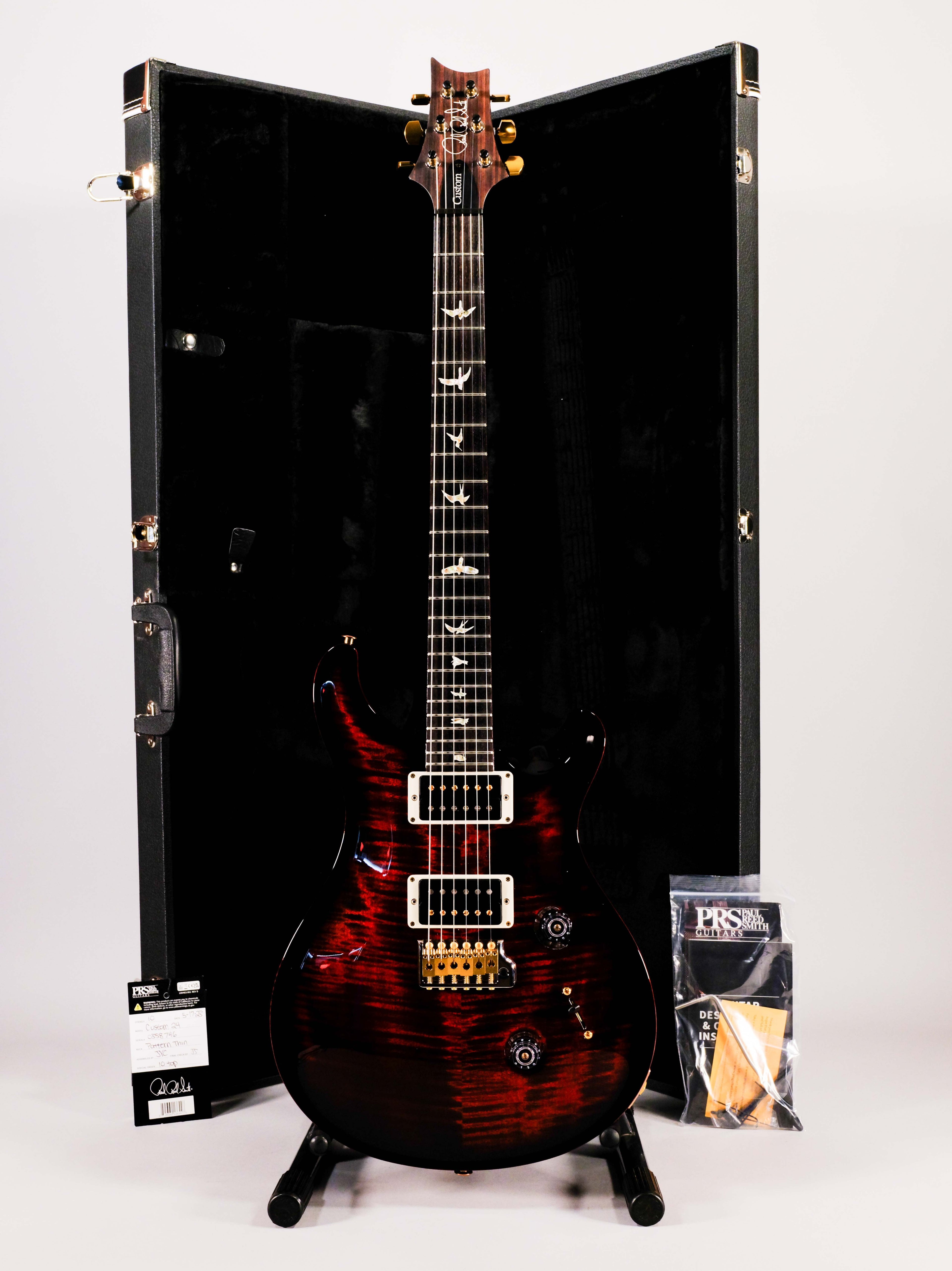 Prs Custom 24 Pattern Thin 10-Top Fire Smokeburst