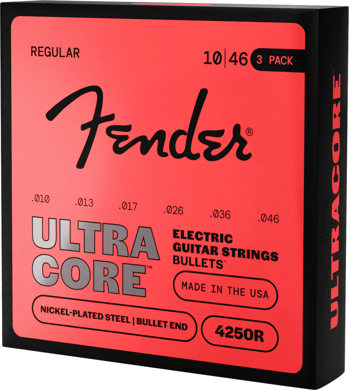 Fender Ultracore Bullets 4250R Nickel-Plated Steel Bullet End 10-46 3Pack