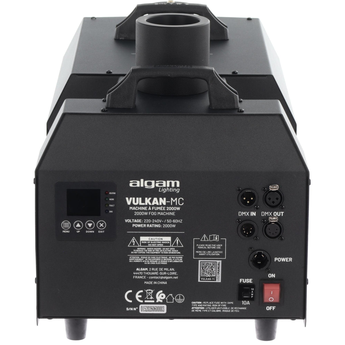 Algam Lighting VULKAN-MC Macchina del Fumo 2000W con Effetto CO2 e Ugello Mobile