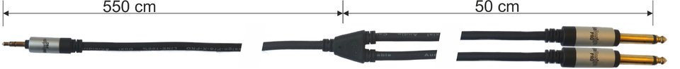 Audiodesign Cavo Adattatore 1 Jack M Stereo 2 Jack 6,3 M Mono Mt6