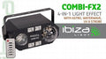 Ibiza COMBI-FX2 Effetto Luci Astro Waterwave UV e Strobo 4 in1 con Telecomando