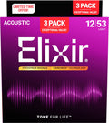 Elixir 3-pack 16569 acoustic phosphor bronze nanoweb