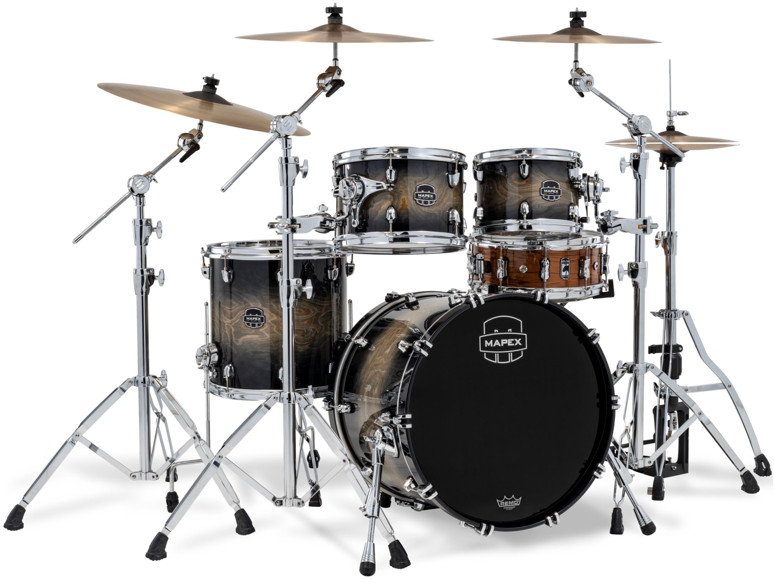 Mapex it Sr504xzxg drum set saturn vi black ink burst