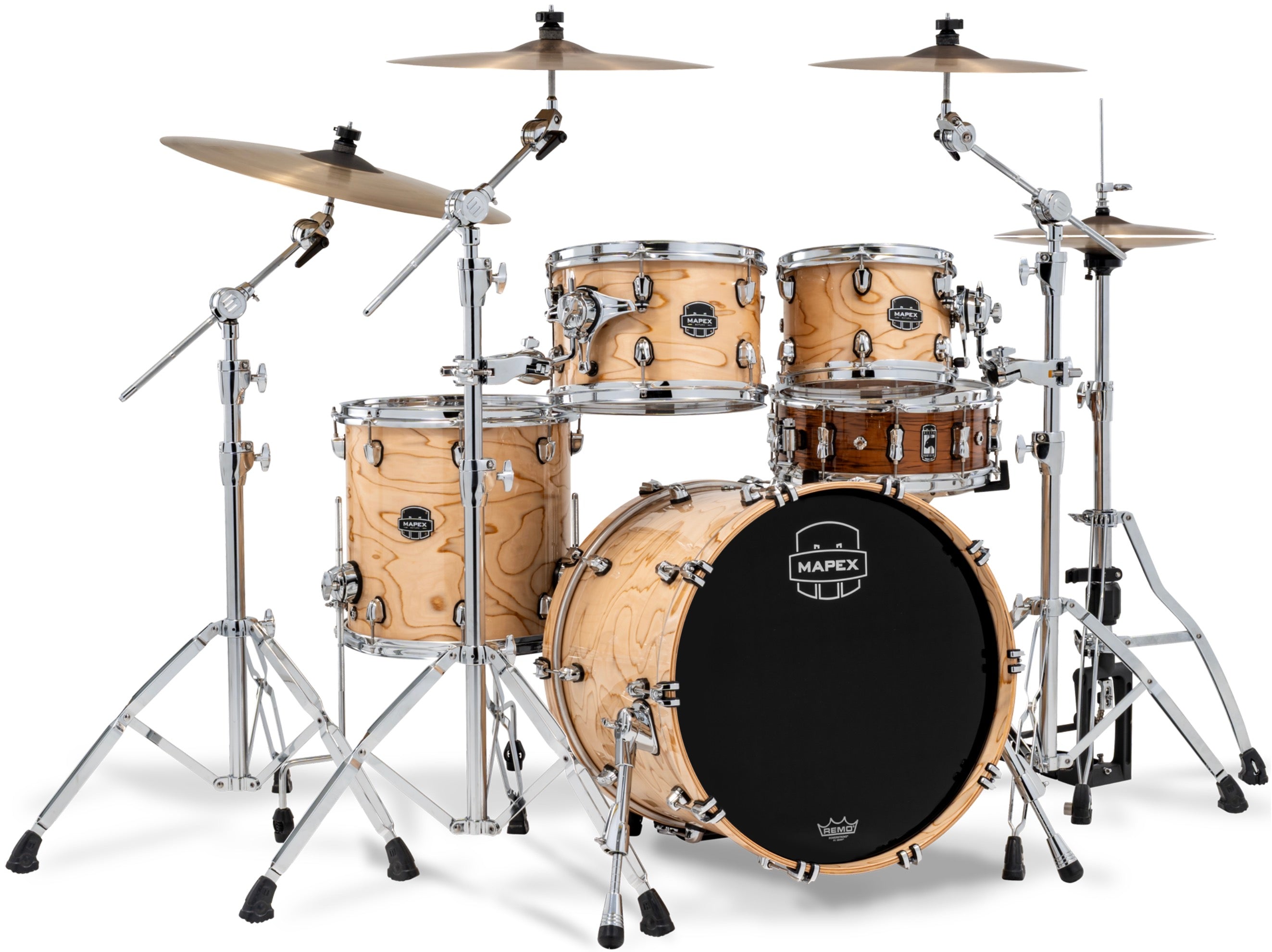 Mapex it Sr504xzxn drum set saturn vi natural maple burl