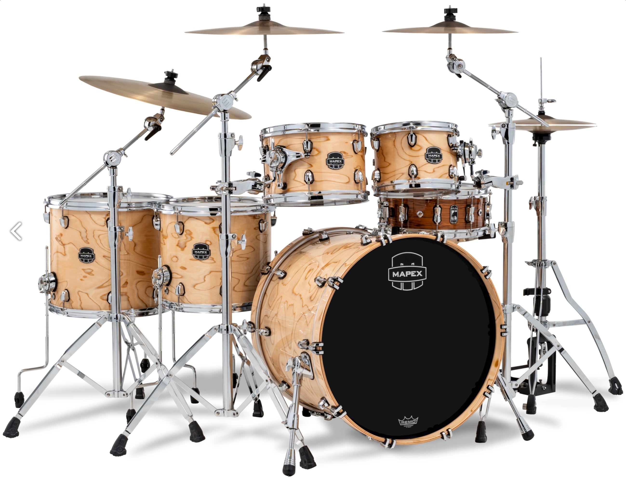Mapex it Sr628xuzxn drum set saturn vi natural maple burl
