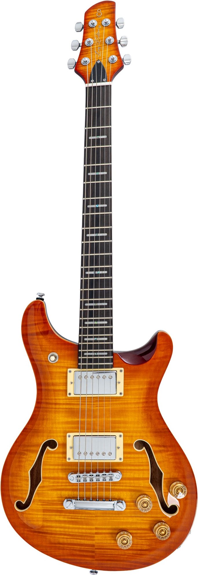Sire guitars Q7 hollow amber burst