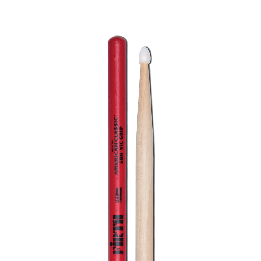 VIC FIRTH 5BNVG - Bacchette American Classic con punta in nylon e Vic Grip