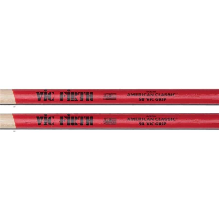 VIC FIRTH 5BVG - Bacchette American Classic con punta in legno e Vic Grip
