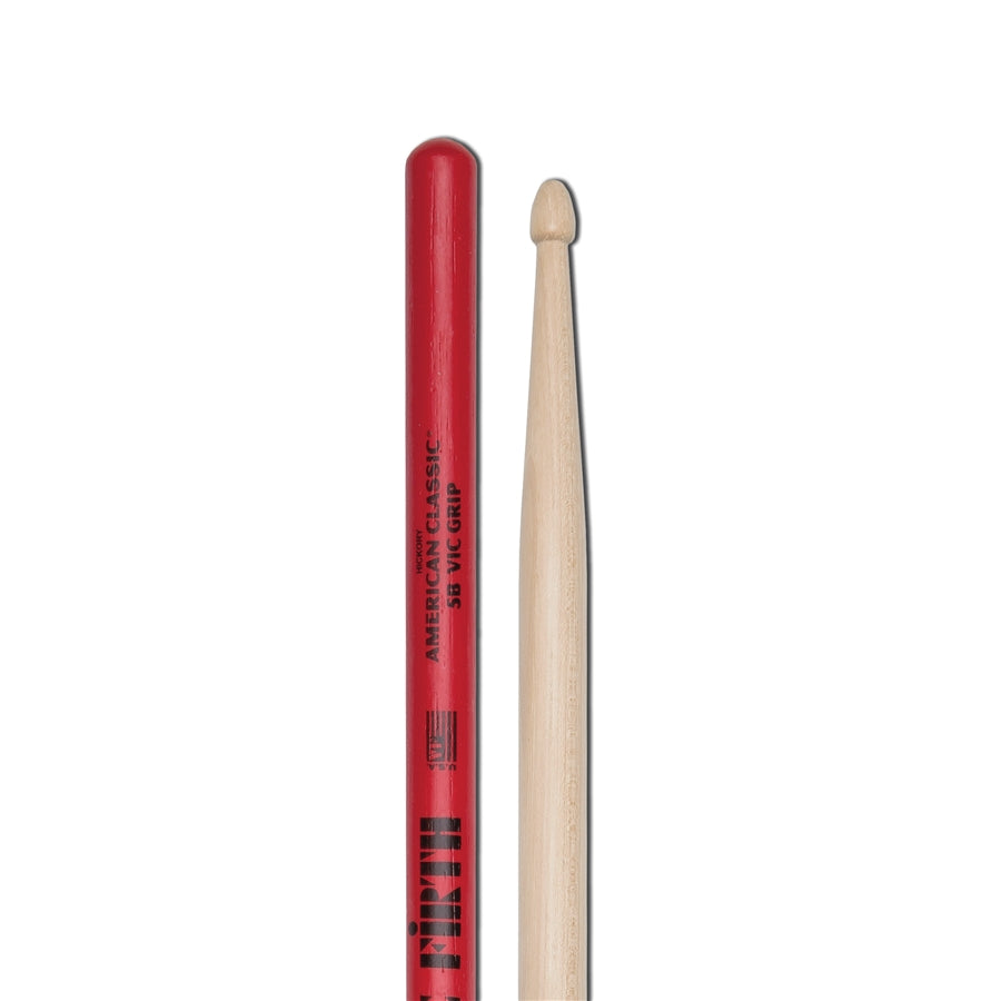 VIC FIRTH 5BVG - Bacchette American Classic con punta in legno e Vic Grip