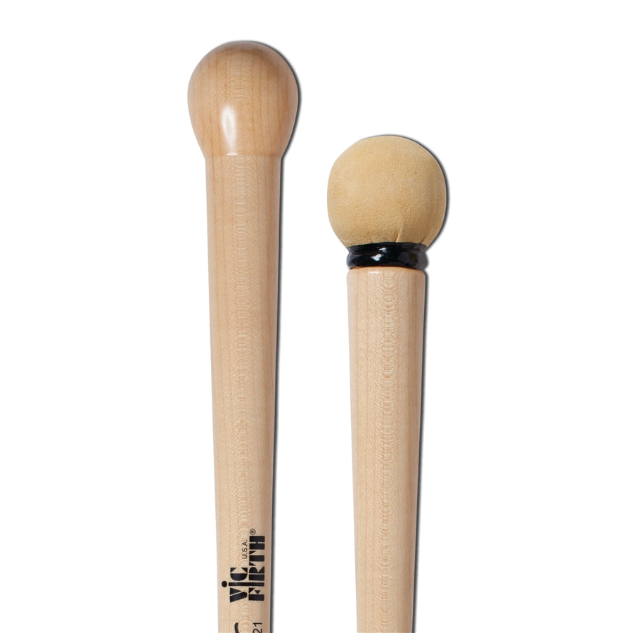 VIC FIRTH TG21 - Symphonic Collection Bass Drum Mallets Signature Tom Gauger Chamois/Wood