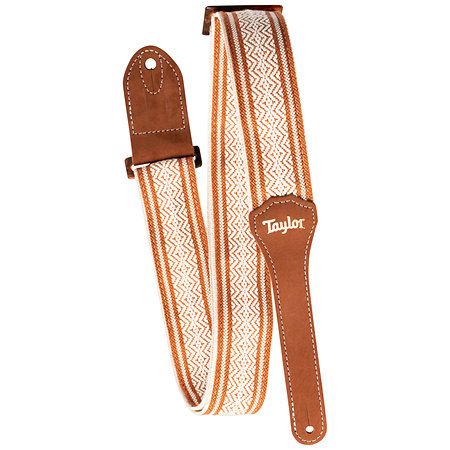 Taylor Academy Strap White Brown Jacquard 2' Amber Buckle