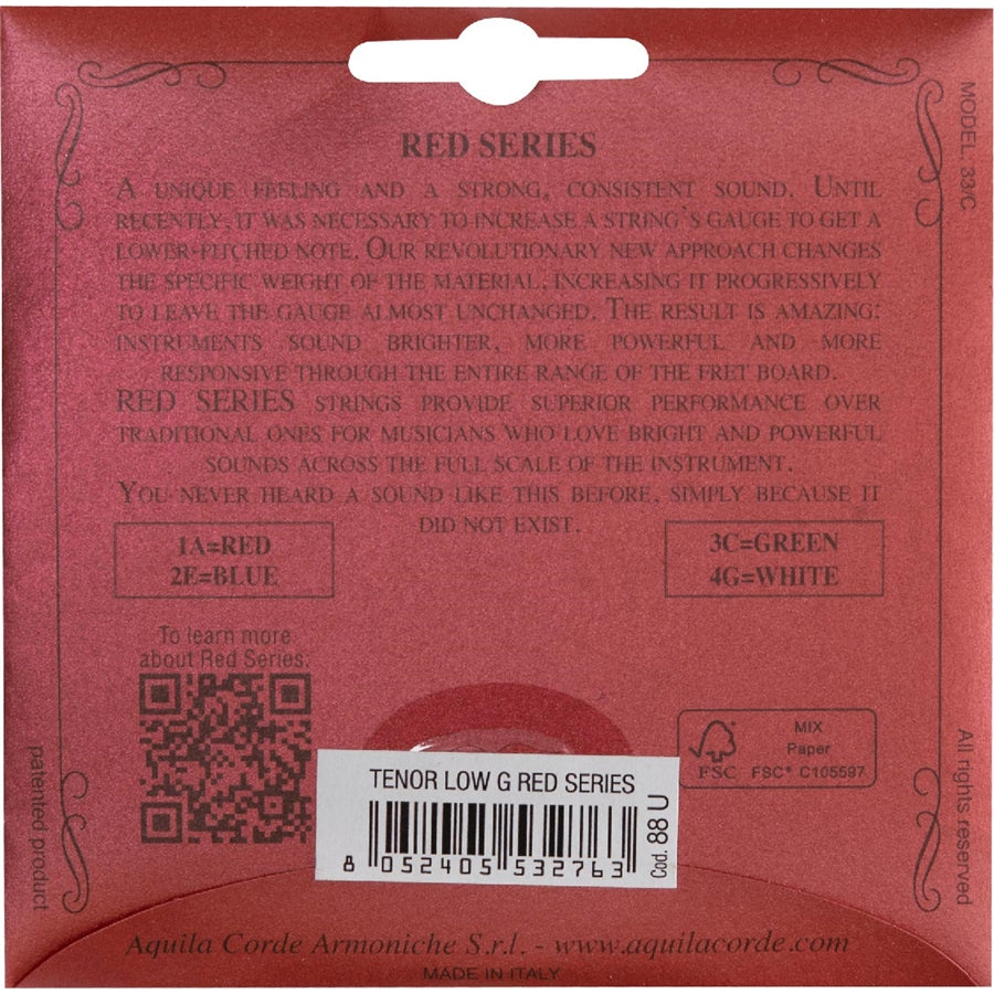 Aquila 88U Red Series Ukulele Set, GCEA