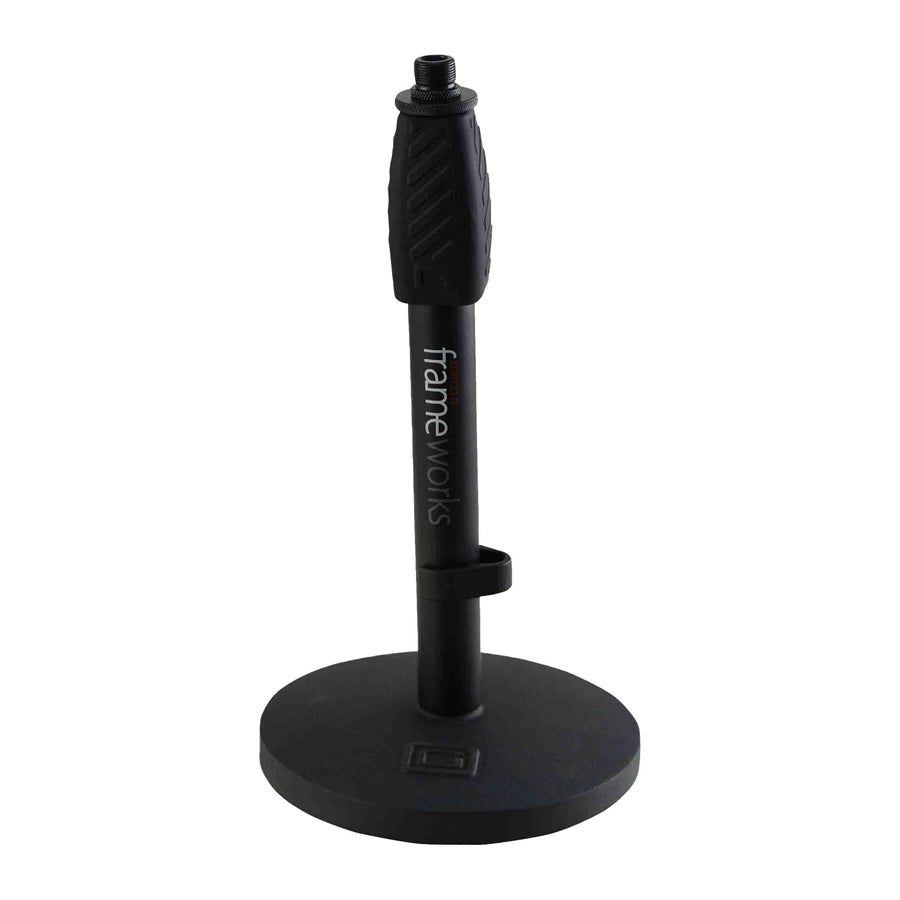 Gator Frameworks GFW-MIC-0601 Supporto da tavolo per microfono con base tonda da 15 cm e altezza regolabile 25-38 cm
