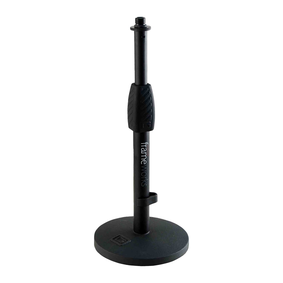 Gator Frameworks GFW-MIC-0601 Supporto da tavolo per microfono con base tonda da 15 cm e altezza regolabile 25-38 cm
