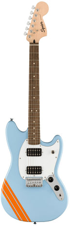 Squier Fsr Bullet Competition Mustang HH Daphne Blue e Competition Orange Stripe