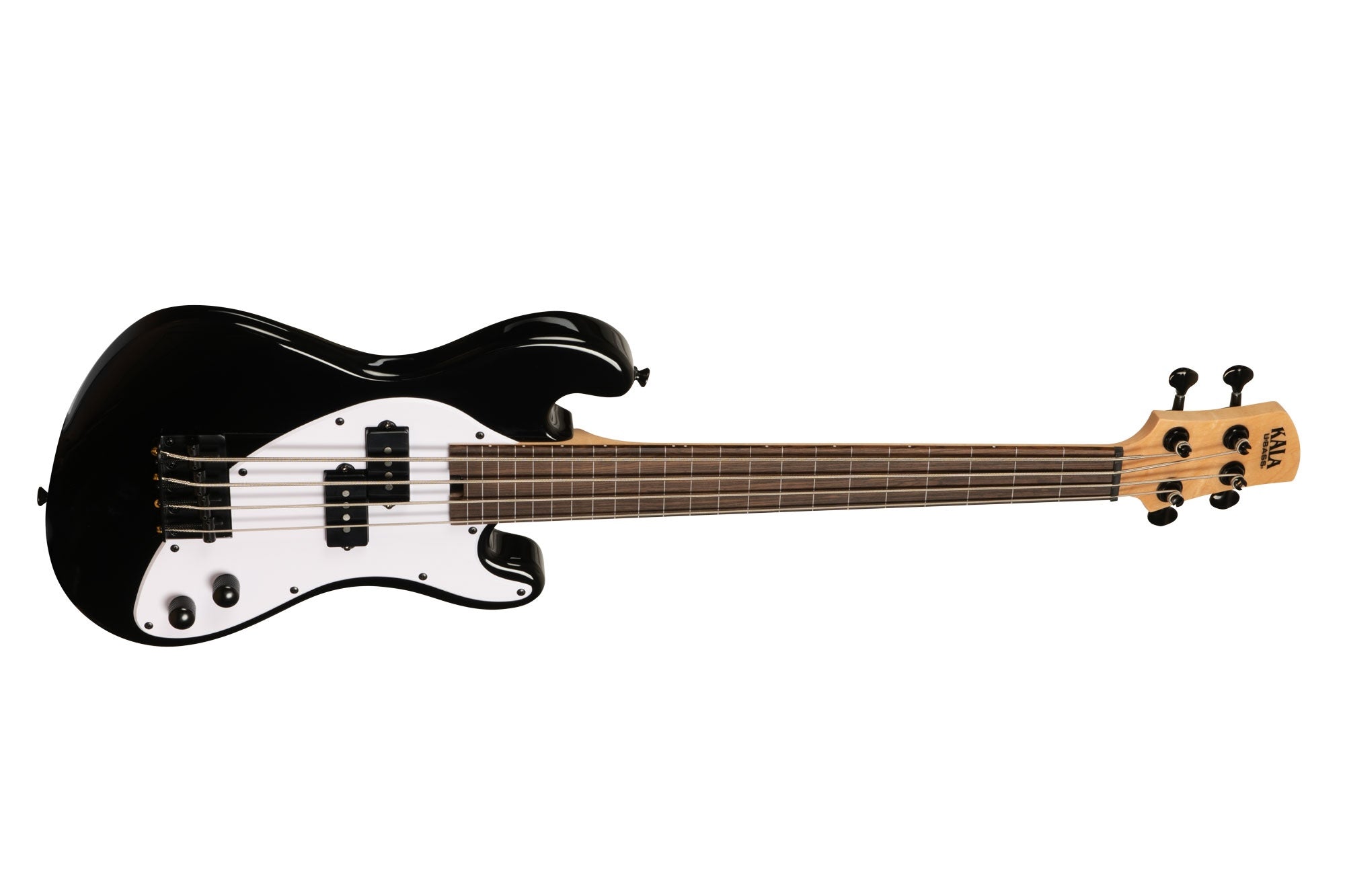 Kala UBASS-SB-BK-FL - Solid body 4 corde FRETLESS - Nero c/borsa