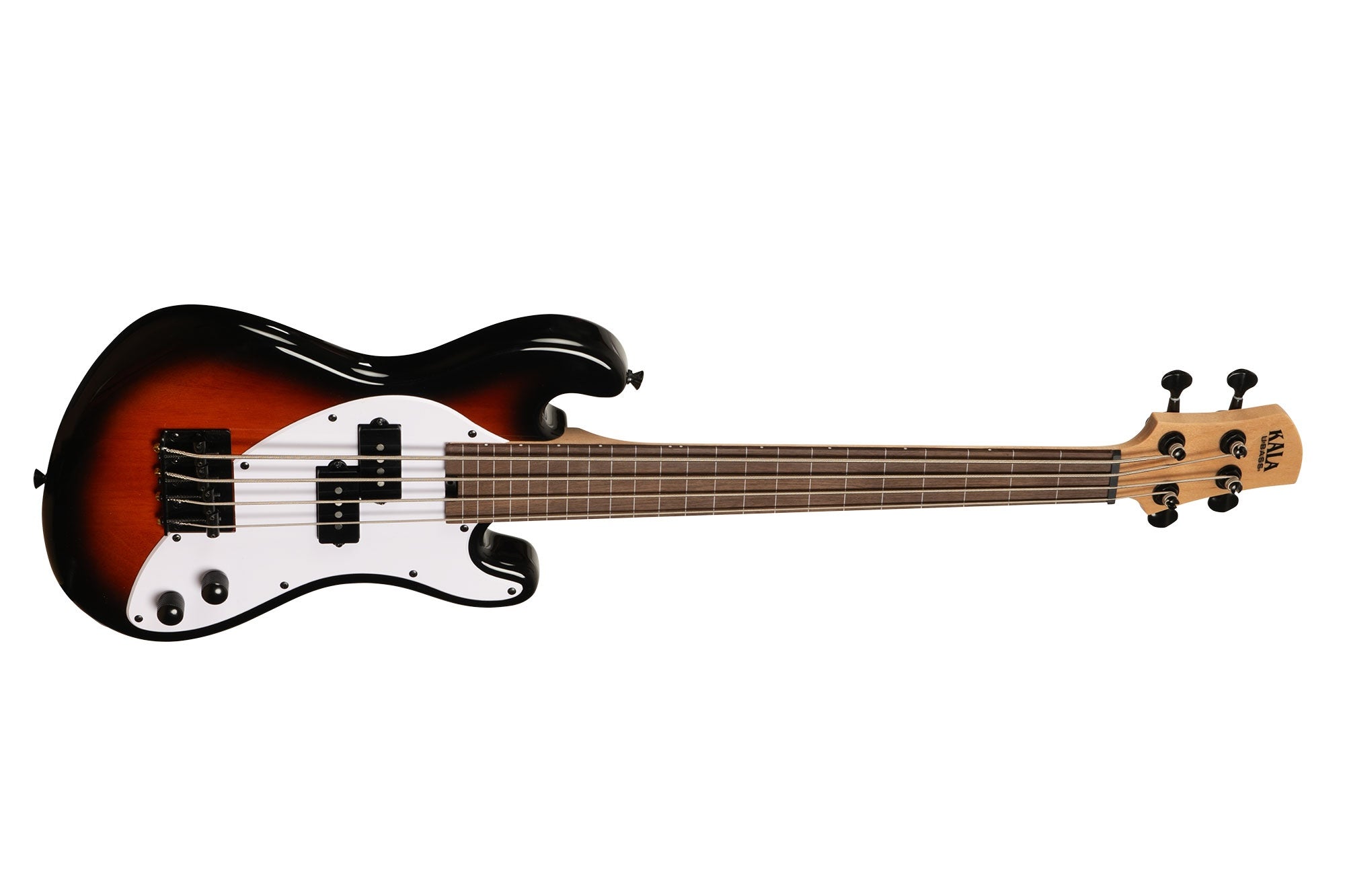 Kala UBASS-SB-TB-FL - Solid body 4 corde FRETLESS - Tobacco Burst c/borsa
