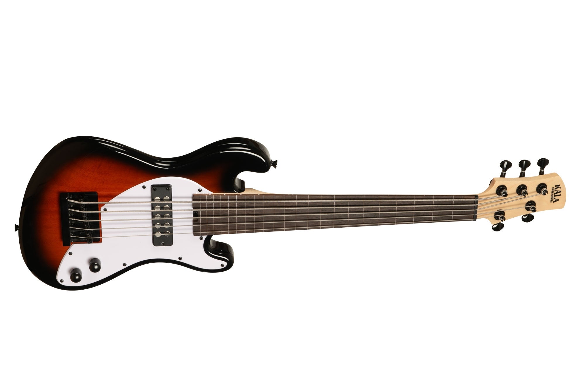 Kala UBASS-SB5-TB-FL - Solid Body 5 corde FRETLESS - Tobacco Burst c/borsa