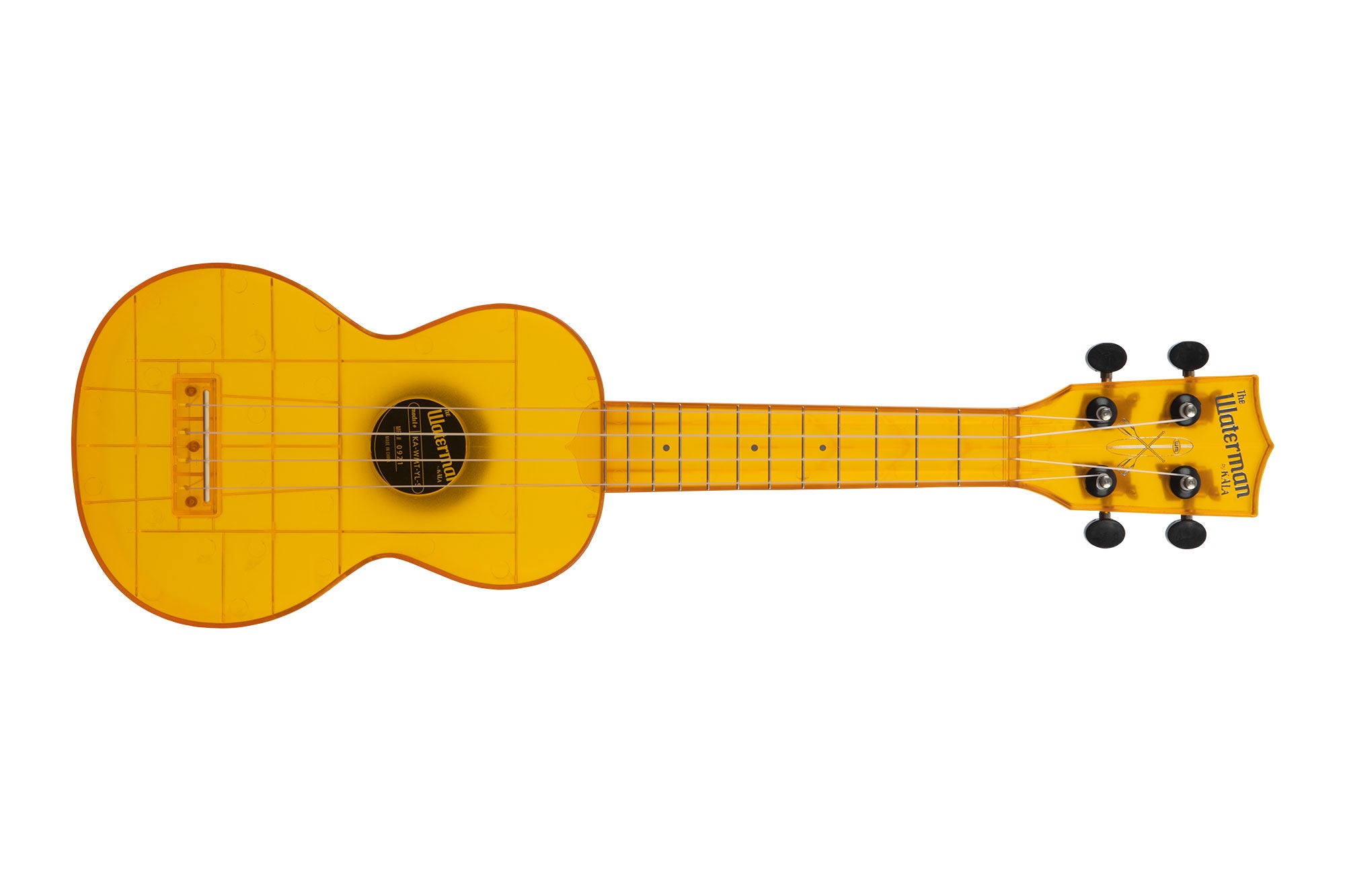 Kala KA-WMT-YL-S - ''Sea Glass'' - Transparent Amber Yellow soprano ukulele - w/bag
