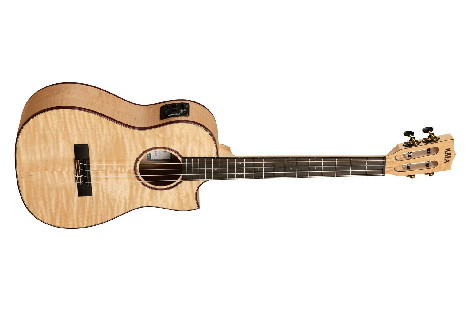 Kala KA-ASFM-B-CE - ''All Solid Flame Maple'' - ukulele baritono elettrificato - c/borsa