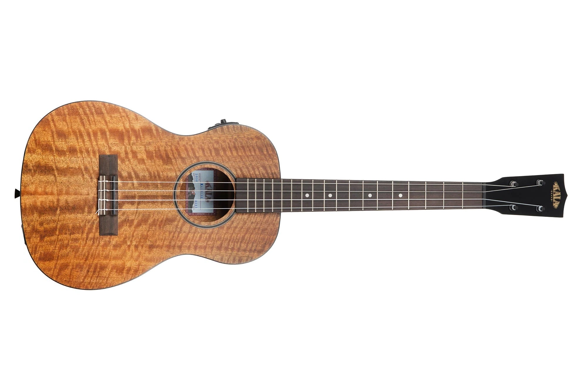 Kala KA-CM-BE - ''Curly Mango'' - ukulele baritono elettrificato - c/borsa