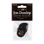 Dunlop 485P-03MD Celluloid Teardrop, Black Medium Player's Pack/12