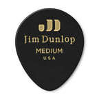 Dunlop 485P-03MD Celluloid Teardrop, Black Medium Player's Pack/12