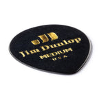 Dunlop 485P-03MD Celluloid Teardrop, Black Medium Player's Pack/12