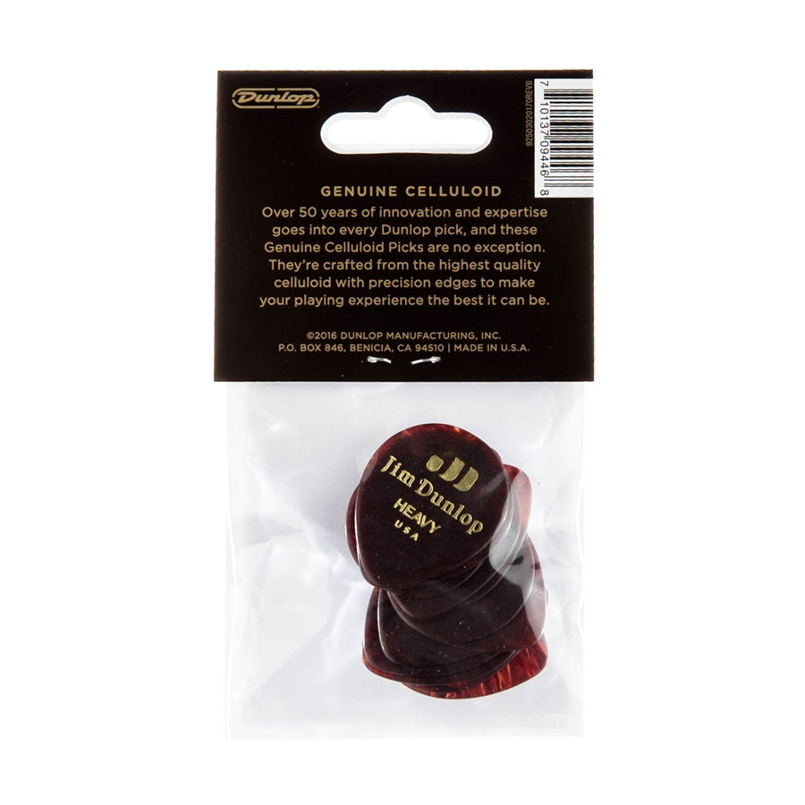 Dunlop 485P-05HV Celluloid Teardrop, Shell Heavy Player's Pack/12