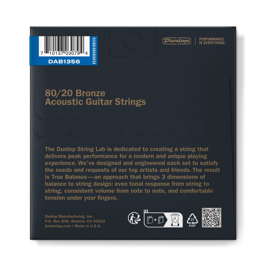 Dunlop DAB1356 Acoustic 80/20 Bronze, Medium Set/6
