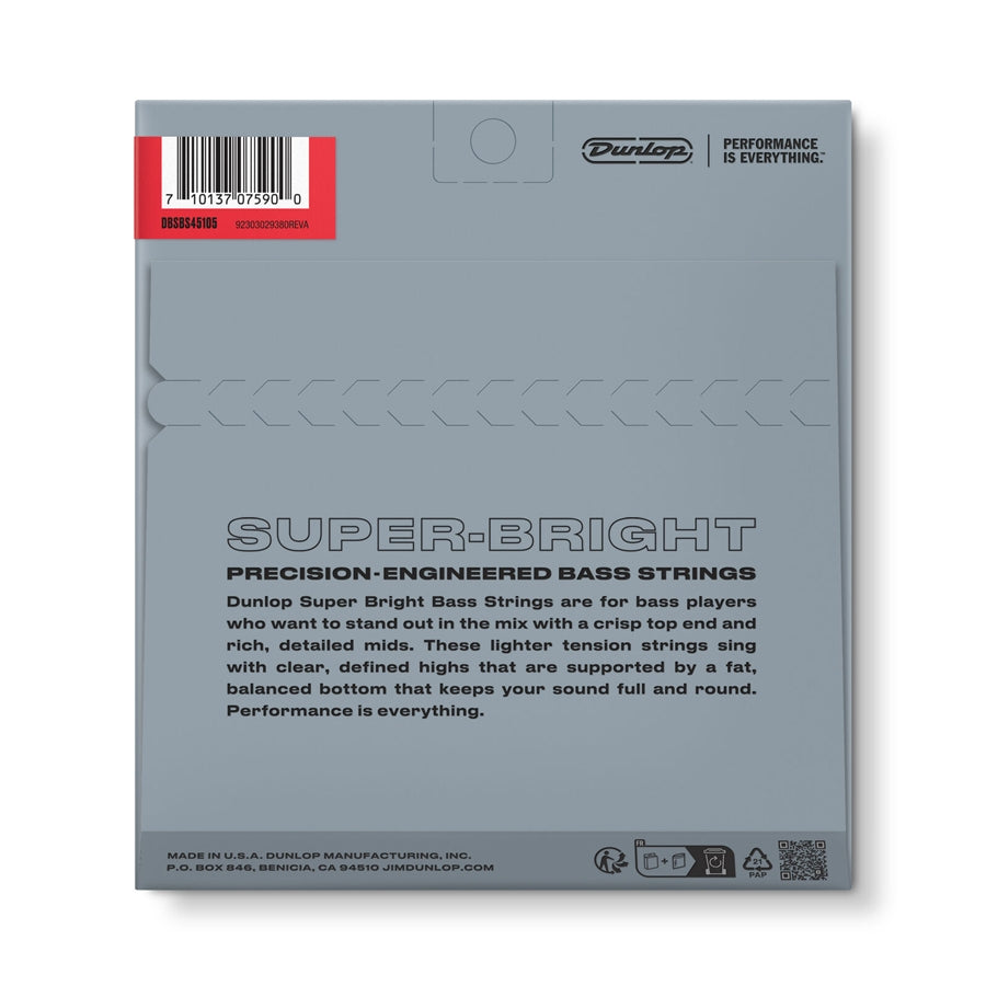 Dunlop DBSBS45105 Super Bright Stainless Steel, Medium Set/4
