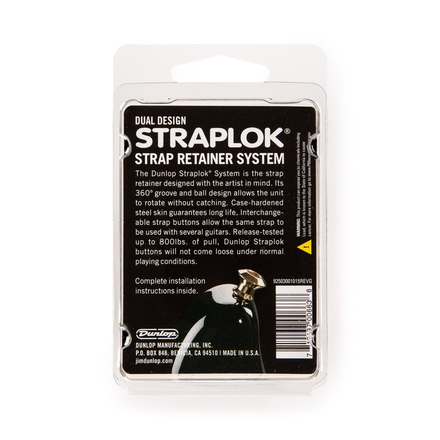 Dunlop SLS1033BK Straplok Dual Design Strap Retainer System, Black