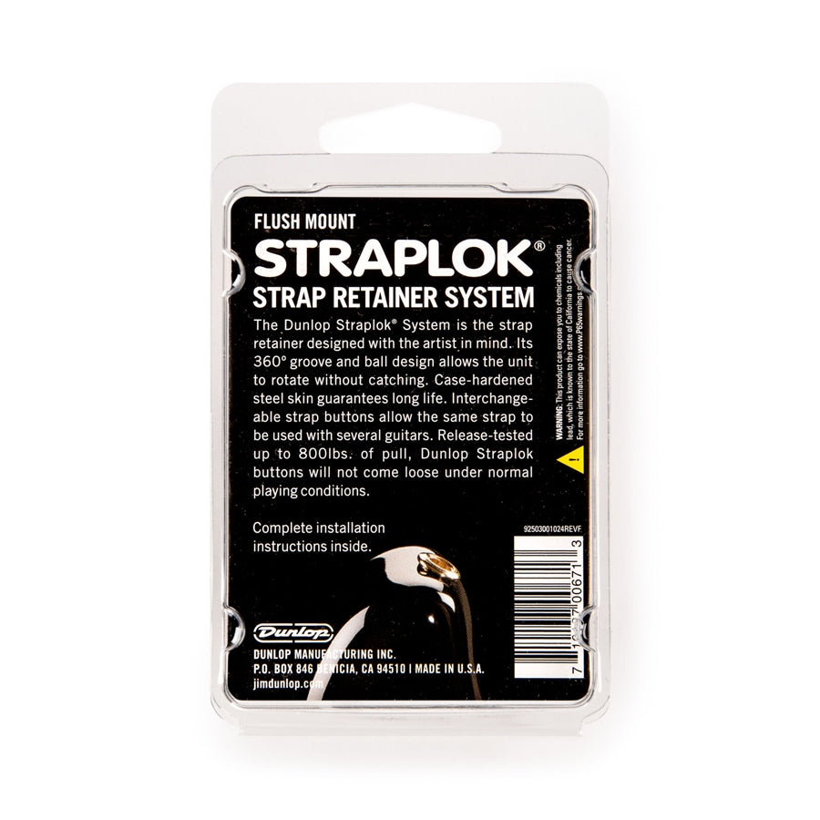 Dunlop SLS1403BK Straplok Flush Mount Strap Retainer System, Black