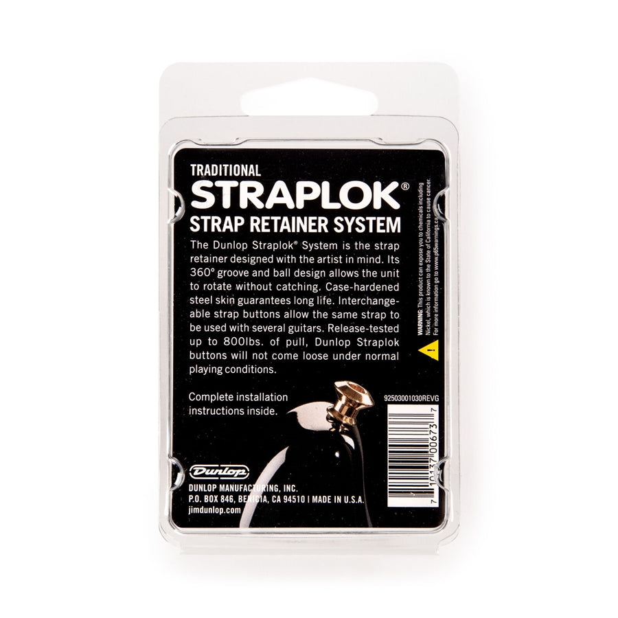 Dunlop SLS1501N Straplok Traditional Strap Retainer System, Nickel