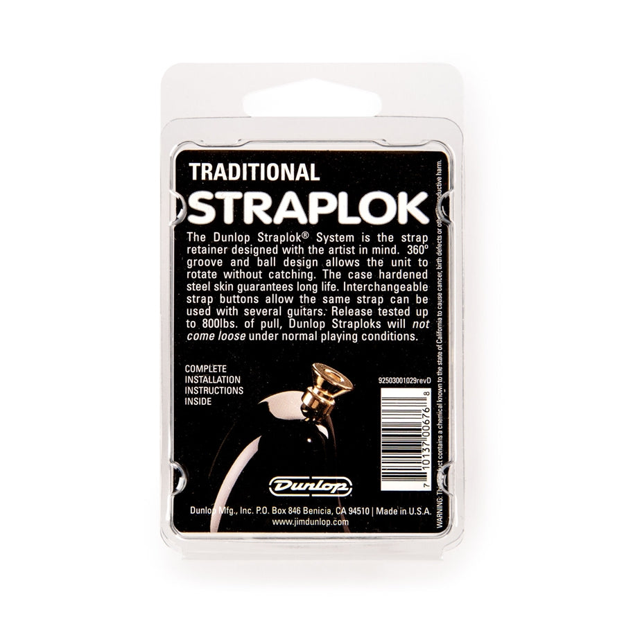 Dunlop SLS1504G Straplok Traditional Strap Retainer System, Gold