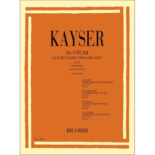 Ricordi Kayser 36 Studi per Violino Op. 20 Fasc. II