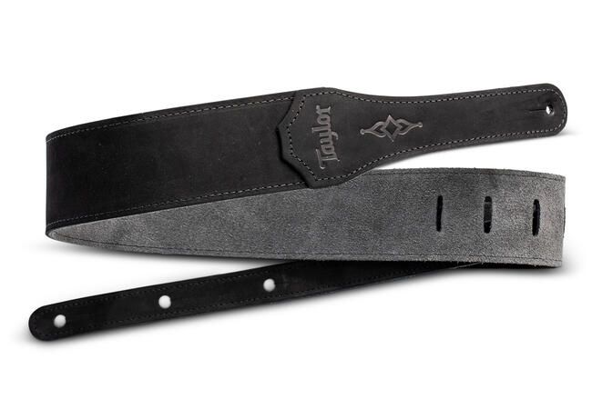 Taylor 410425 Tracolla Gemstone 2.5' Sanded Leather Guitar Strap Black