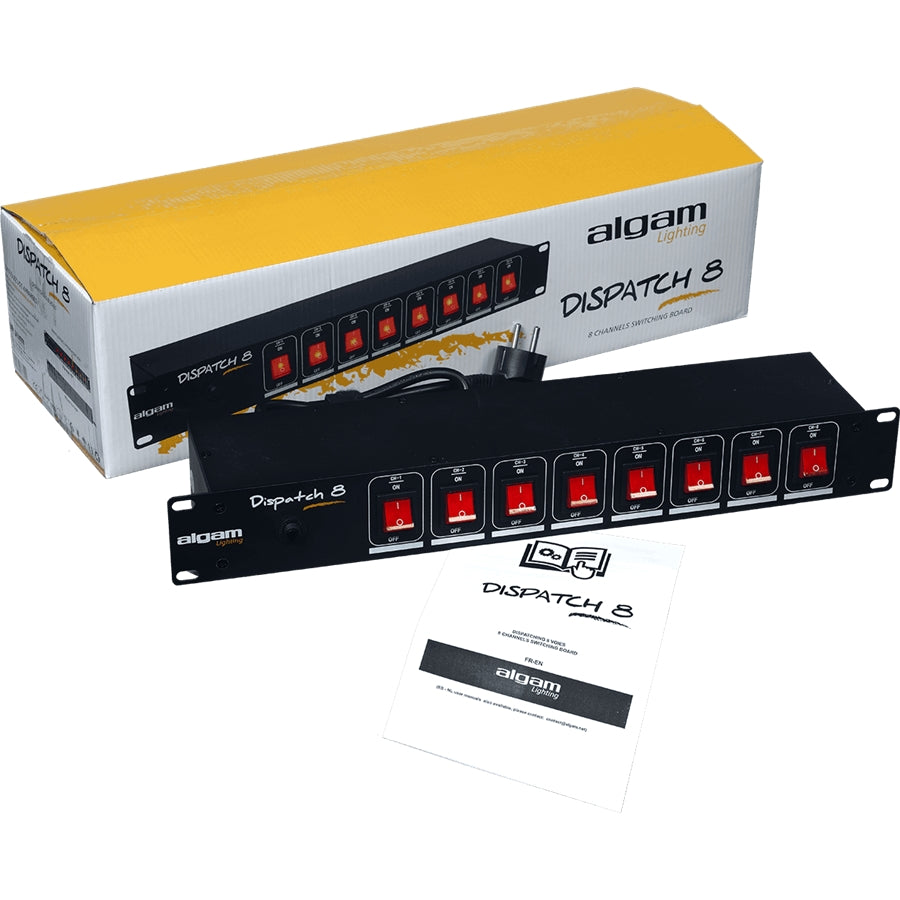 Algam Lighting DISPATCH-8 Multipresa 8 Posti da Rack con Interruttori Individuali