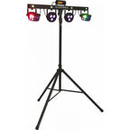 Algam Lighting FLORIDABAR-II Kit su Treppiede Par + Derby + Strobo + Laser con Telecomando IR