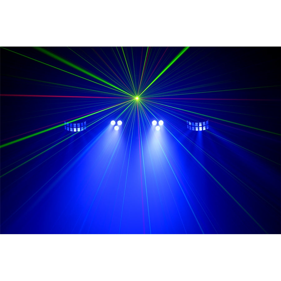 Algam Lighting FLORIDABAR-II Kit su Treppiede Par + Derby + Strobo + Laser con Telecomando IR