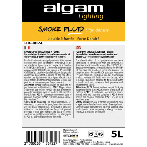 Algam Lighting FOG-HD-5L Liquido Fumo Alta Densità 5L