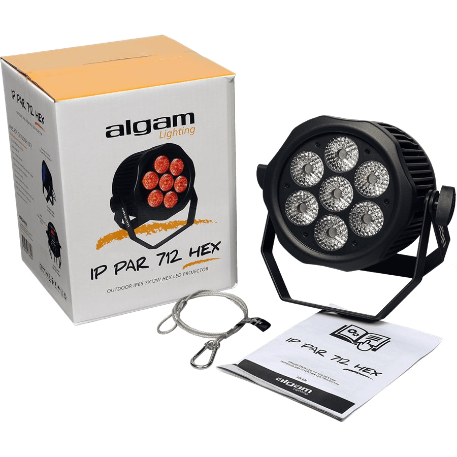 Algam Lighting IP-PAR-712-HEX Par Led 7x12W RGBWA+UV IP65