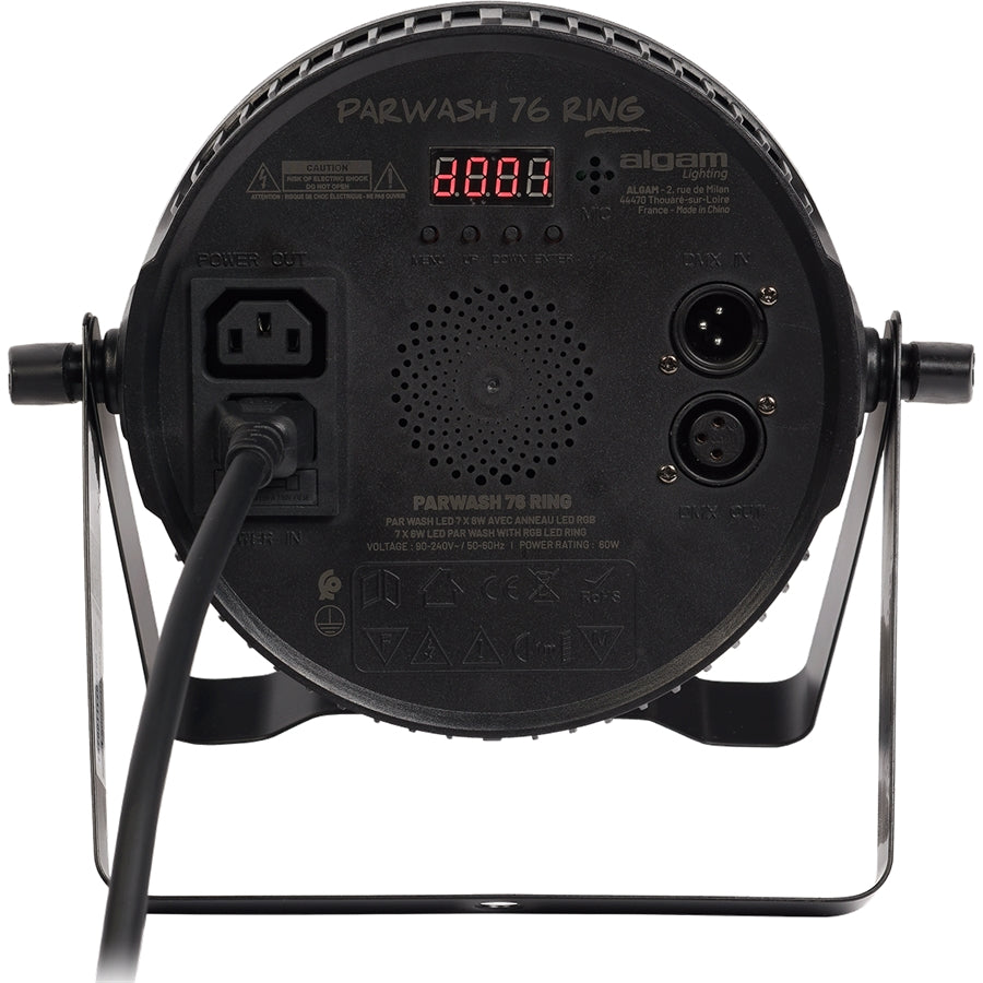 Algam Lighting PARWASH76-RING Par Led 7x6W RGBW + RING RGB