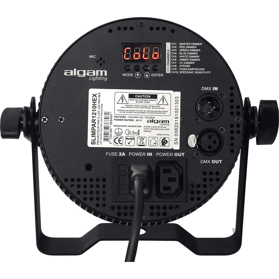 Algam Lighting SLIMPAR-1210-HEX 12x10W RGBWAUV LED Par Projector