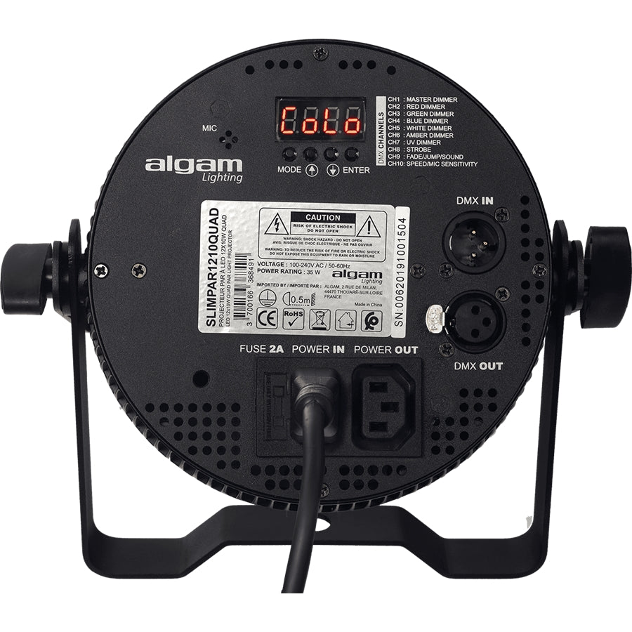 Algam Lighting SLIMPAR-1210-QUAD Proiettore Par LED 12x10W RGBW