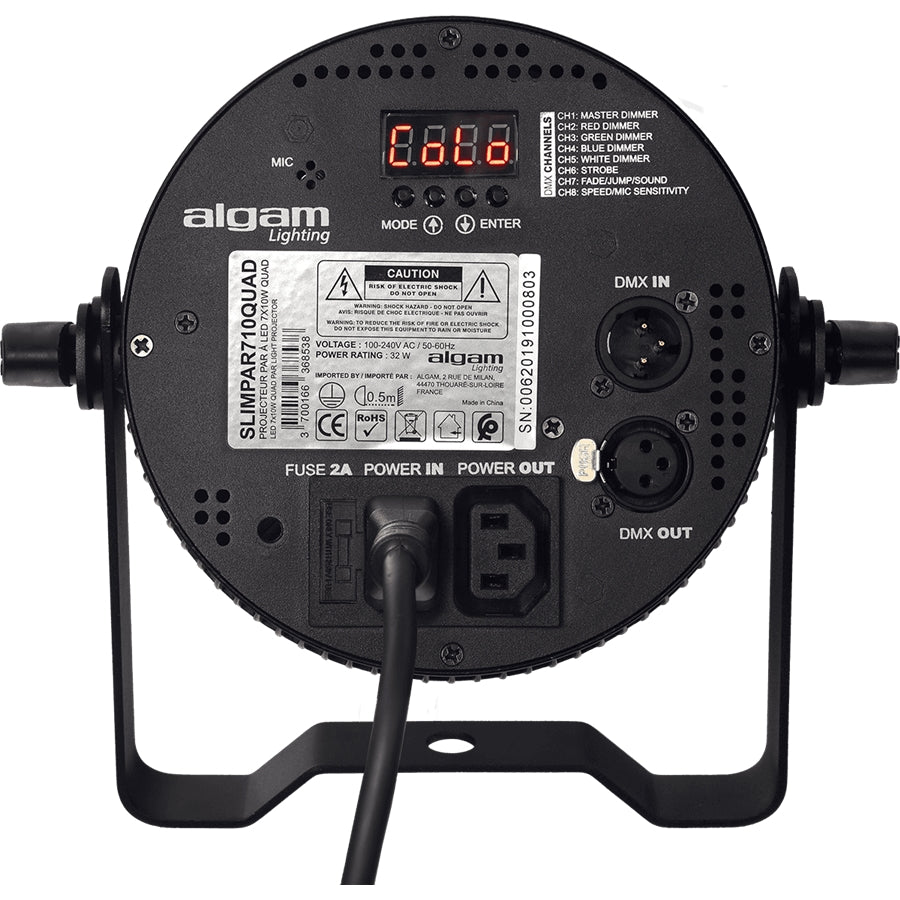 Algam Lighting SLIMPAR-710-QUAD Proiettore Par LED 7x10W RGBW